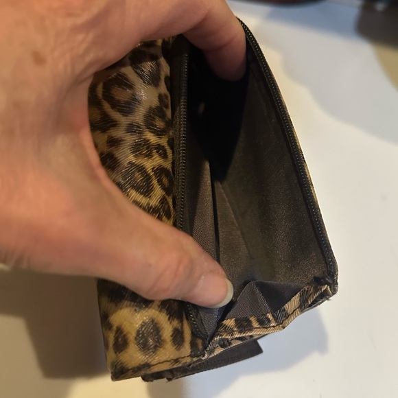 NINE WEST ANIMAL LEOPARD PRINT WALLET PURSE BAG CLUTCH BILLFOLD BROWN VEGAN 5.5” - Picture 12 of 13